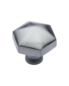 Heritage Brass Satin Chrome Classic Hexagon Cabinet Knob 32mm