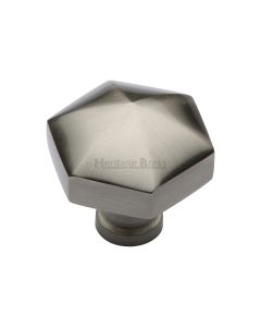 Heritage Brass Satin Nickel Classic Hexagon Cabinet Knob 32mm