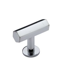 Heritage Brass Polished Chrome Hexagon T-Bar Cabinet Knob with Rose 41mm