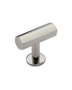 Heritage Brass Polished Nickel Finish Hexagon T-Bar Cabinet Knob with Rose 41mm