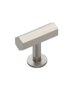 Heritage Brass Satin Nickel Hexagon T-Bar Cabinet Knob with Rose 41mm