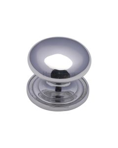 Heritage Brass Polished Chrome Victorian Round Cabinet Knob with Base 32mm