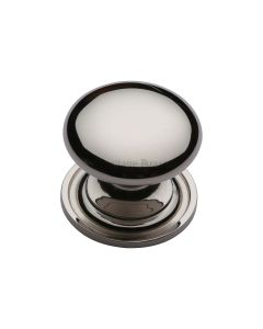 Heritage Brass Polished Nickel Finish Victorian Round Cabinet Knob with Base 38mm