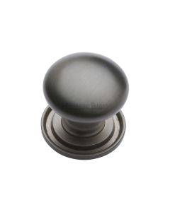 Heritage Brass Matt Bronze Victorian Round Cabinet Knob with Base 48mm
