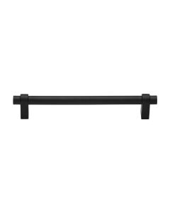 Heritage Brass Matt Black Industrial Cabinet Pull Handle 192mm