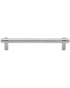 Heritage Brass Satin Chrome Industrial Cabinet Pull Handle 256mm