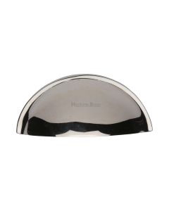 Heritage Brass Polished Nickel Finish Half Moon Cabinet Drawer Pull 57mm