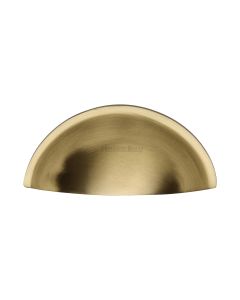 Heritage Brass Satin Brass Half Moon Cabinet Drawer Pull 57mm