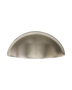Heritage Brass Satin Nickel Half Moon Cabinet Drawer Pull