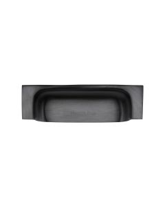 Heritage Brass Matt Black Military Cabinet Drawer Pull 96mm