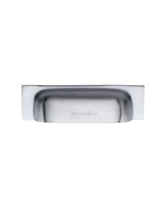 Heritage Brass Satin Chrome Military Cabinet Drawer Pull 96mm