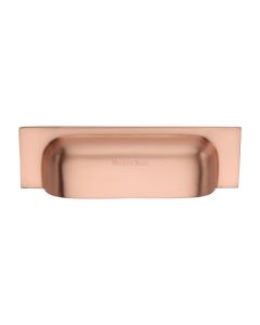 Heritage Brass Satin Rose Gold Military Cabinet Drawer Pull 96mm