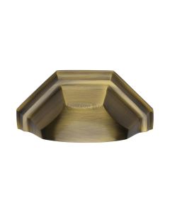Heritage Brass Antique Brass Deco Cabinet Drawer Pull 89mm