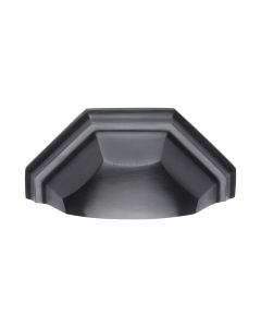 Heritage Brass Matt Black Deco Cabinet Drawer Pull 89mm