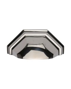 Heritage Brass Polished Nickel Finish Deco Cabinet Drawer Pull 89mm