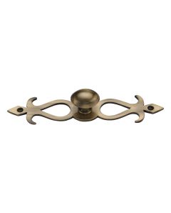 Heritage Brass Antique Brass Oval Cabinet Knob with Backplate 32mm