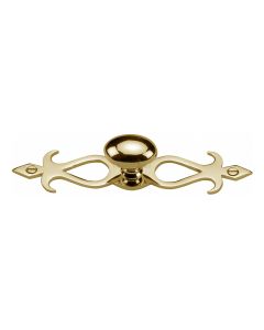 Heritage Brass Polished Brass Oval Cabinet Knob with Backplate 32mm