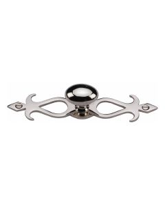 Heritage Brass Polished Nickel Finish Oval Cabinet Knob with Backplate 32mm