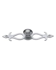 Heritage Brass Satin Chrome Oval Cabinet Knob with Backplate 32mm
