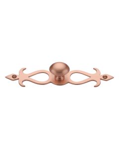 Heritage Brass Satin Rose Gold Oval Cabinet Knob with Backplate 32mm