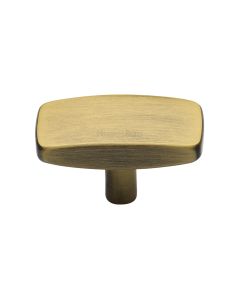 Heritage Brass Antique Brass Rectangular Cabinet Knob 41mm