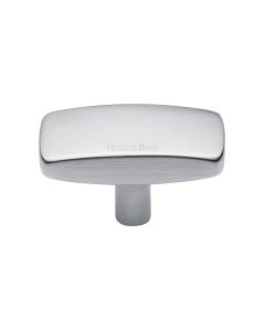 Heritage Brass Satin Chrome Rectangular Cabinet Knob 41mm