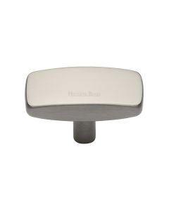 Heritage Brass Satin Nickel Rectangular Cabinet Knob 41mm