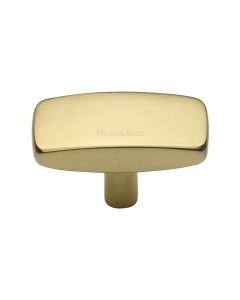 Heritage Brass Polished Brass Rectangular Cabinet Knob 47mm