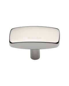 Heritage Brass Polished Nickel Finish Rectangular Cabinet Knob 47mm