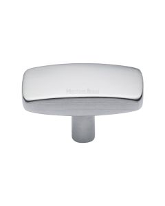 Heritage Brass Satin Chrome Rectangular Cabinet Knob 47mm