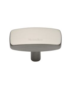 Heritage Brass Satin Nickel Rectangular Cabinet Knob 47mm