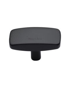 Heritage Brass Matt Black Rectangular Cabinet Knob 47mm