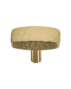 Heritage Brass Satin Brass Rectangular Hammered Cabinet Knob 41mm