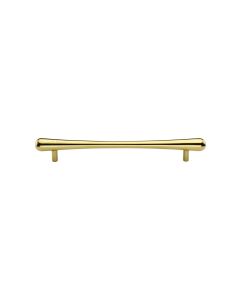 Heritage Brass Polished Brass T-Bar Raindrop Cabinet Pull Handle 128mm