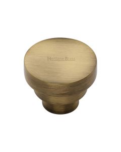 Heritage Brass Antique Brass Round Stepped Cabinet Knob 32mm