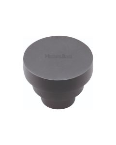 Heritage Brass Matt Black Round Stepped Cabinet Knob 32mm