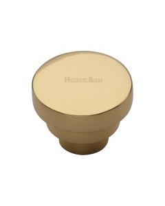 Heritage Brass Polished Brass Round Stepped Cabinet Knob 32mm