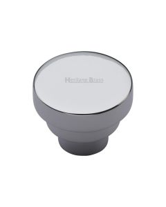 Heritage Brass Polished Chrome Round Stepped Cabinet Knob 32mm