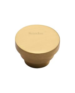 Heritage Brass Satin Brass Round Stepped Cabinet Knob 32mm