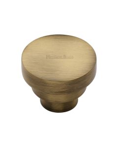 Heritage Brass Antique Brass Round Stepped Cabinet Knob 38mm