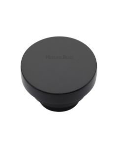 Heritage Brass Matt Black Round Stepped Cabinet Knob 38mm
