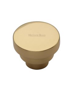 Heritage Brass Polished Brass Round Stepped Cabinet Knob 38mm