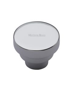 Heritage Brass Polished Chrome Round Stepped Cabinet Knob 38mm