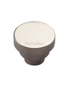 Heritage Brass Polished Nickel Finish Round Stepped Cabinet Knob 38mm