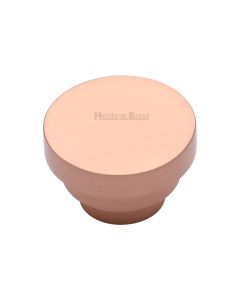 Heritage Brass Satin Rose Gold Round Stepped Cabinet Knob 38mm