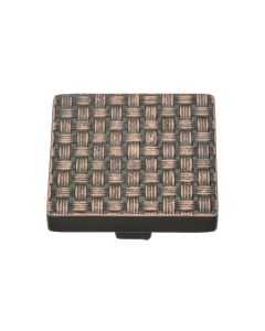 Heritage Brass Aged Copper Square Weave Cabinet Knob 38mm