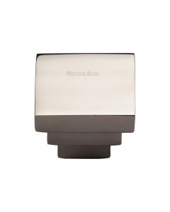Heritage Brass Polished Nickel Finish Square Stepped Cabinet Knob 32mm