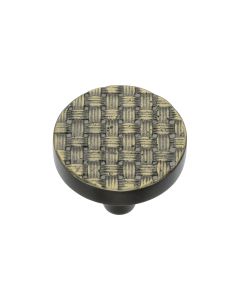 Heritage Brass Aged Brass Round Weave Cabinet Knob 32mm