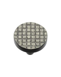 Heritage Brass Aged Nickel Round Weave Cabinet Knob 32mm