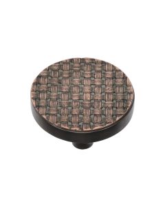 Heritage Brass Aged Copper Round Weave Cabinet Knob 38mm